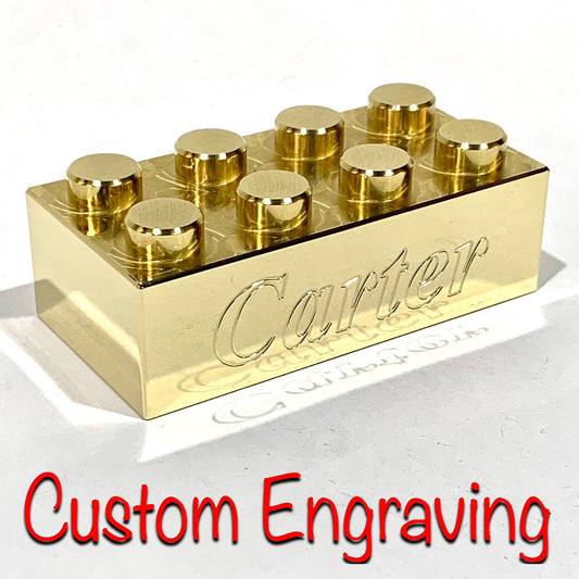 Engraved BRASS 2x4 Billet Brick (Size 3X)